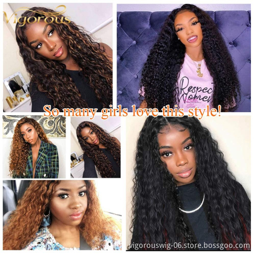 High Quality Hot Sale Cheap Nature Lace Front Highlights Brown Long Fiber Wig Extension Kinky Curly Wavy Synthetic Hair Wigs